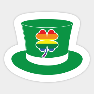 LGBTQ Clover St. Patrick's Day Hat Design Sticker